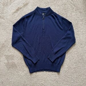 VTG ~ 1990s ~ White Stag Ski ~ Navy Blue Wool Blend Quarter Zip ~ Warm ~ Size M